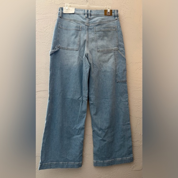 Women's American Eagle Jeans Stretch High Rise Baggy Wide Leg, Sz 10 L30 - Picture 2 of 7